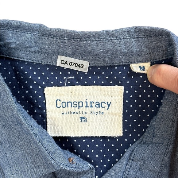 Men's Blue Colorblock Shirt - Picture 3 of 5